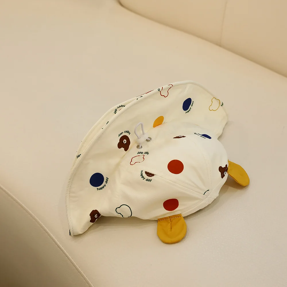 Sombreros de cubo de malla de puntos de oso para niños, novedad de verano, sombrero para el sol, sombrero de pesca para niños, visera parasol, gorra de playa de dibujos animados al aire libre para niños y niñas - imagen 5