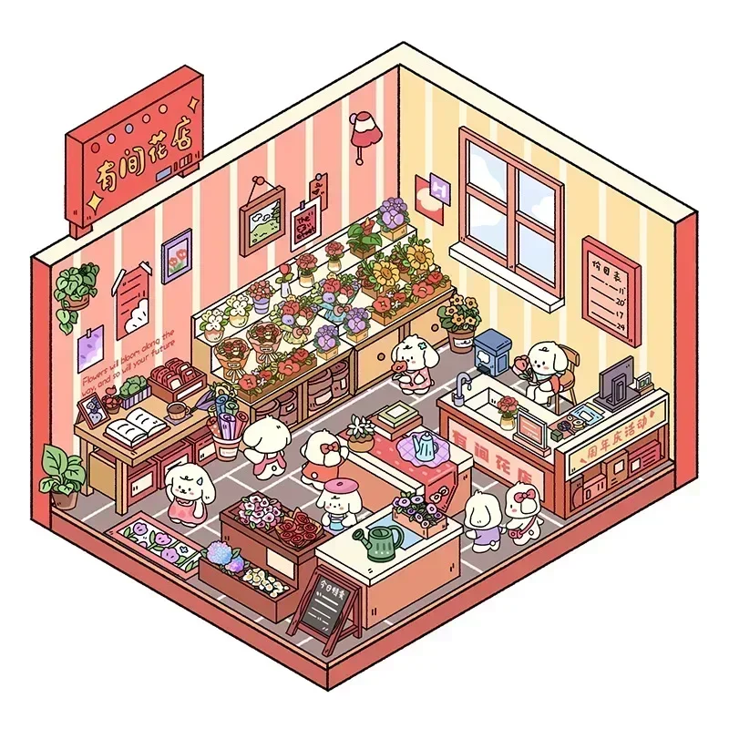 Pegatinas clásicas de paisaje en miniatura, estilo coreano, bricolaje, dibujos animados para mascotas, álbum de recortes, arte de descompresión para estudiantes, juguete para niños - imagen 5