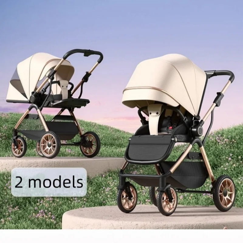 Cochecito de bebé portátil, cochecito de bebé portátil bidireccional, cochecito de bebé plegable de cuatro ruedas para niños de 0 a 3 años, 1 año de garantía - imagen 3