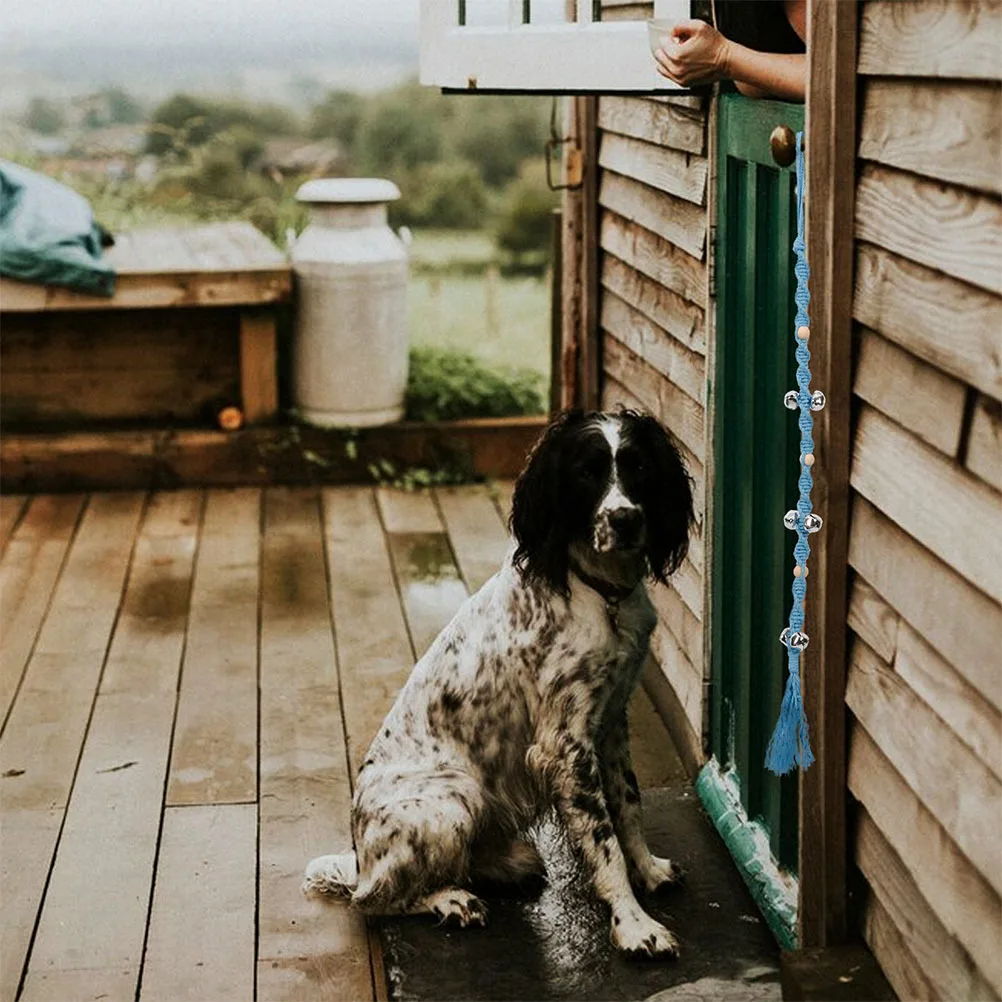 Campanas de entrenamiento para perros, 2 uds., para perilla de puerta, cuerda de algodón colgante, orinal para entrenamiento de cachorros, esencial para mascotas, alerta al aire libre, campanas para perros - imagen 4