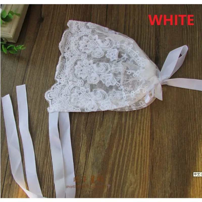 Gorro floral de encaje para recién nacida – Vintage fotografía bebé - imagen 3