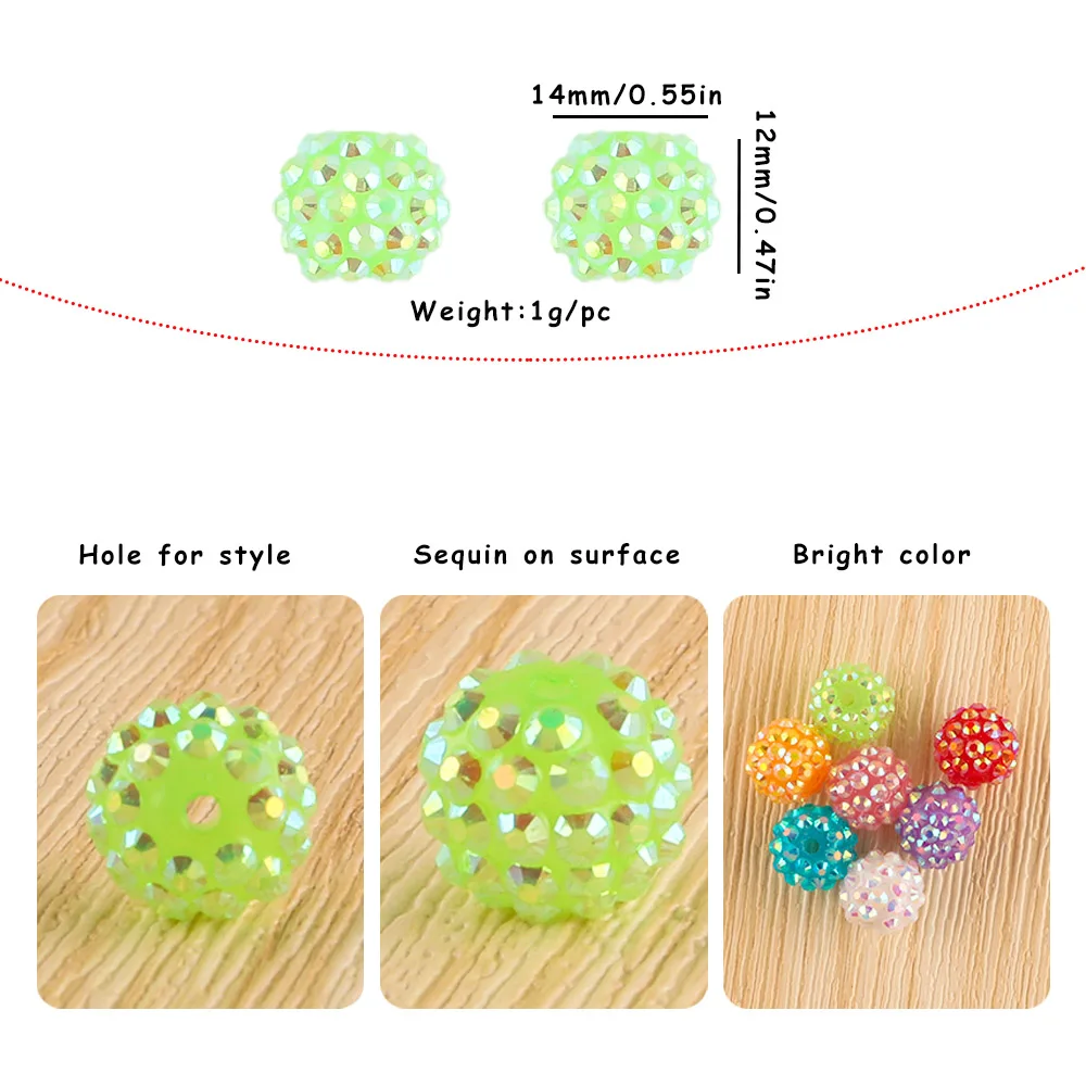 Bolas resina bayberry kovict 14mm abalorios joyas decoración 20/40 pcs - imagen 5