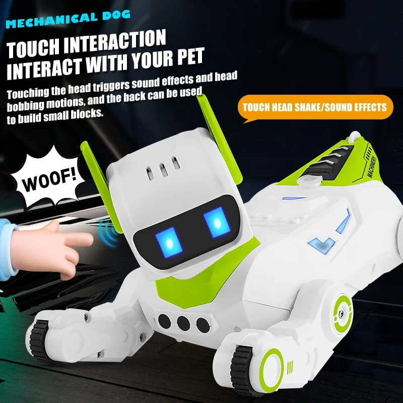Perro Robot RC acrobático electrónico para mascotas con sonido ligero, pulverizador táctil interactivo programable, perro mecánico inteligente, regalo de cumpleaños para niños - imagen 5