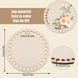 5 Bases de Madera para Cestas de Crochet, 10 cm, Redondas, de Madera Natural, para Manualidades, sin Terminar, para Punto de Cruz