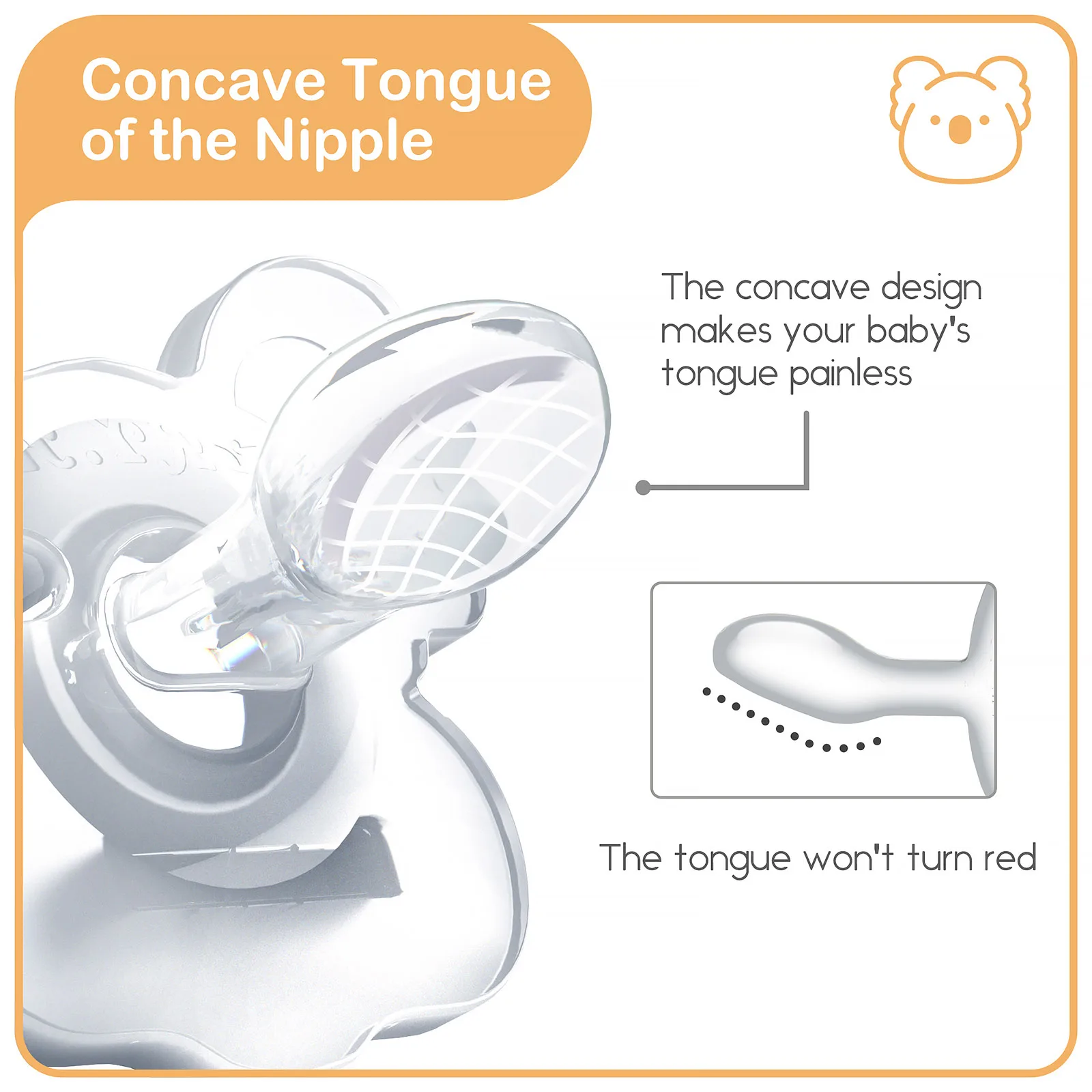 TYRY.HU, 2 uds., chupete de silicona Koala para bebé, chupete para recién nacido de calidad alimentaria, maniquíes de Color sólido para tetina de silicona para bebé - imagen 3