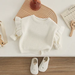 VISgogo Jersey de punto con volantes para niña – Temporada invierno