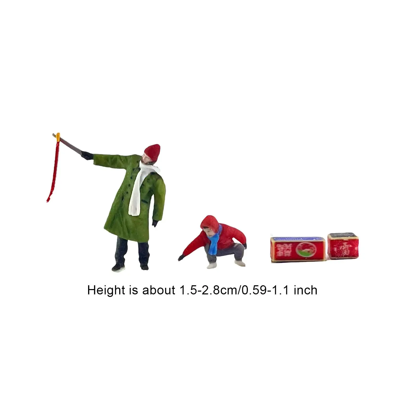 1/64 Scale People Figure Miniature for Miniature Scene Diorama Dollhouse