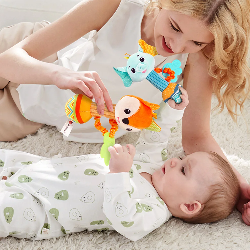 Sonajeros para bebé en peluche suave – Agarre de mano sensoriales - imagen 5