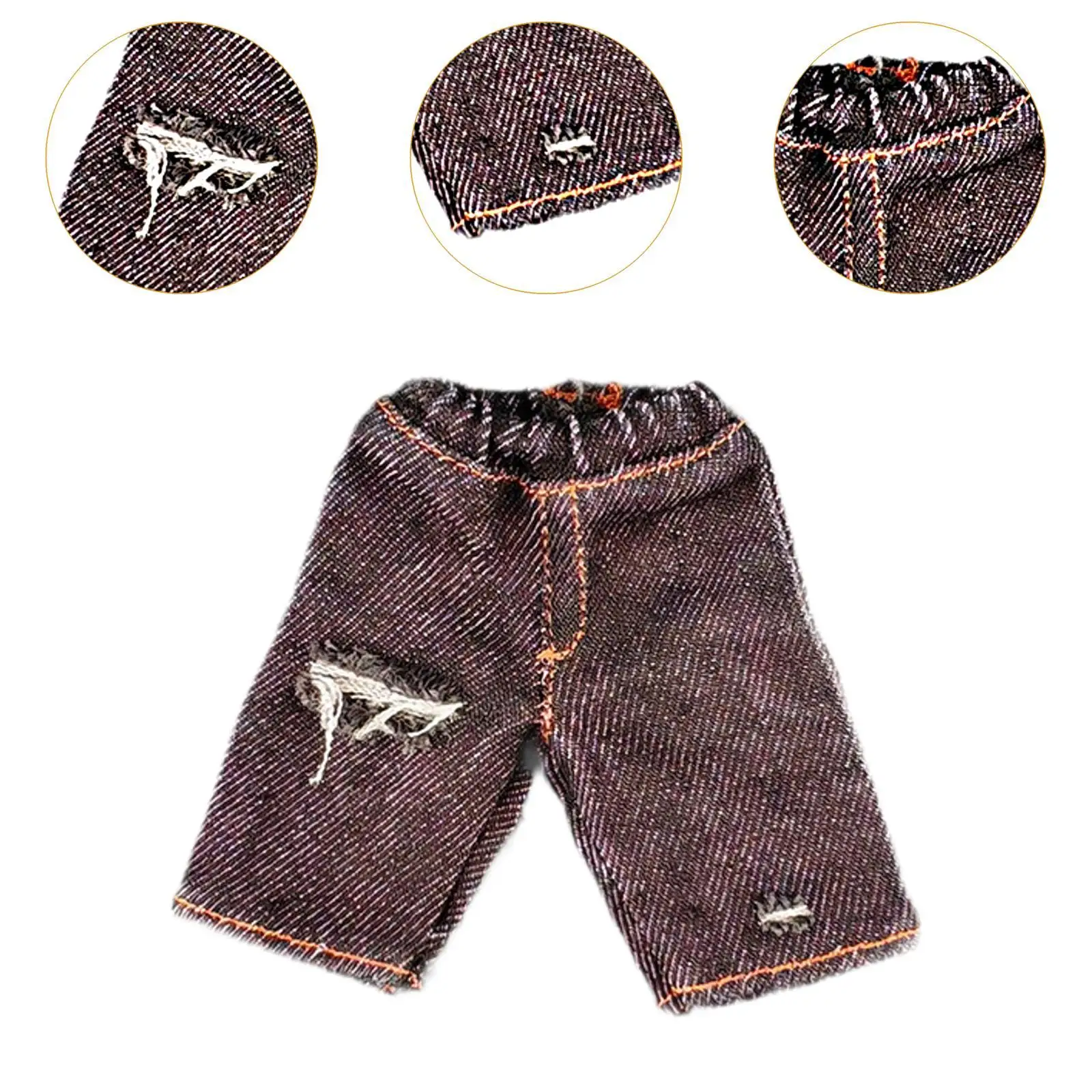 1:12 Male Action Figure Denim Shorts, Kids Pretend Play, Fashion Doll Dress up for 6 inch Male Action Figures Accessory