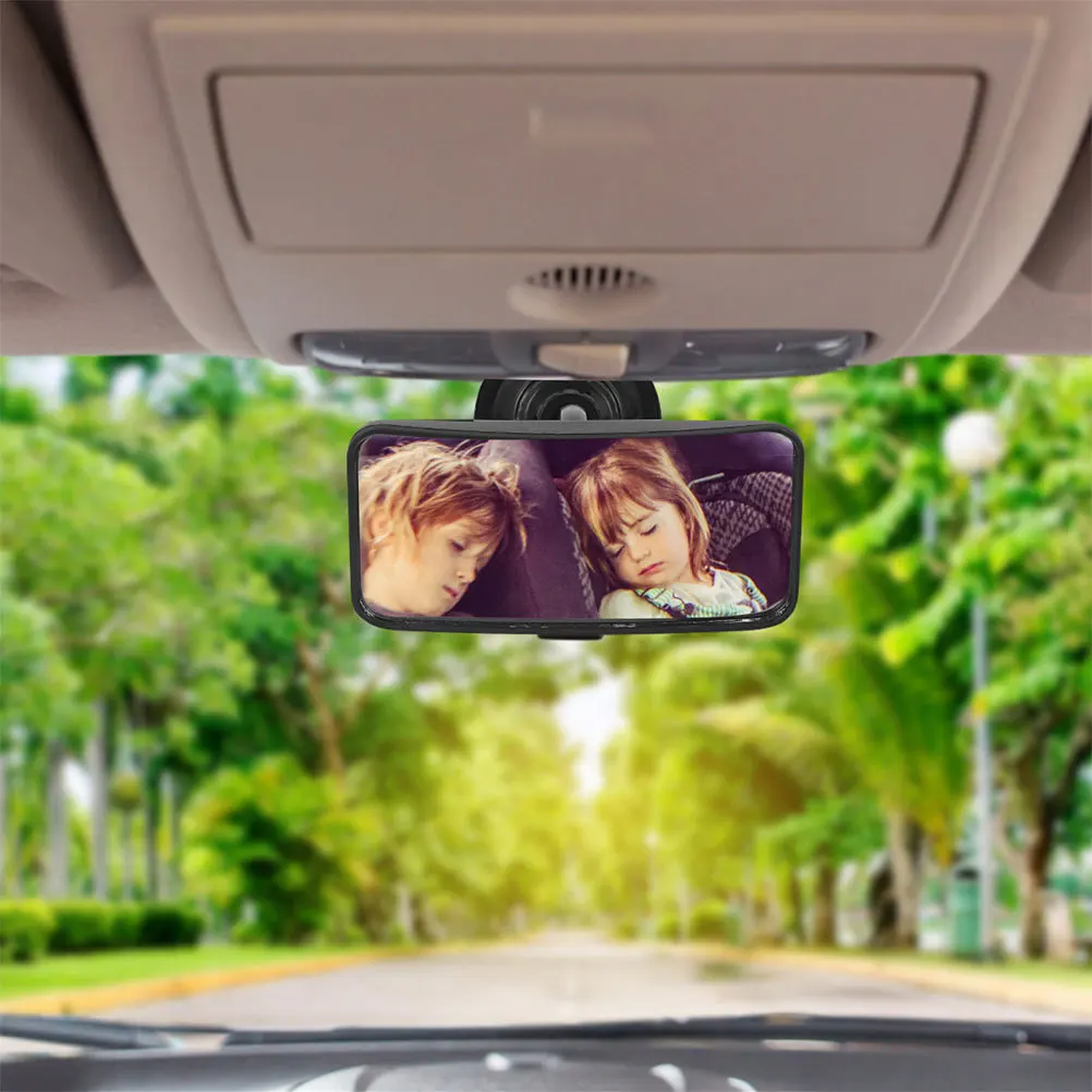 Espejo retrovisor automotriz para bebé, Base de ventosa con rotación de 360 grados, superficie reflectante grande para monitoreo seguro de niños, 2 uds. - imagen 4