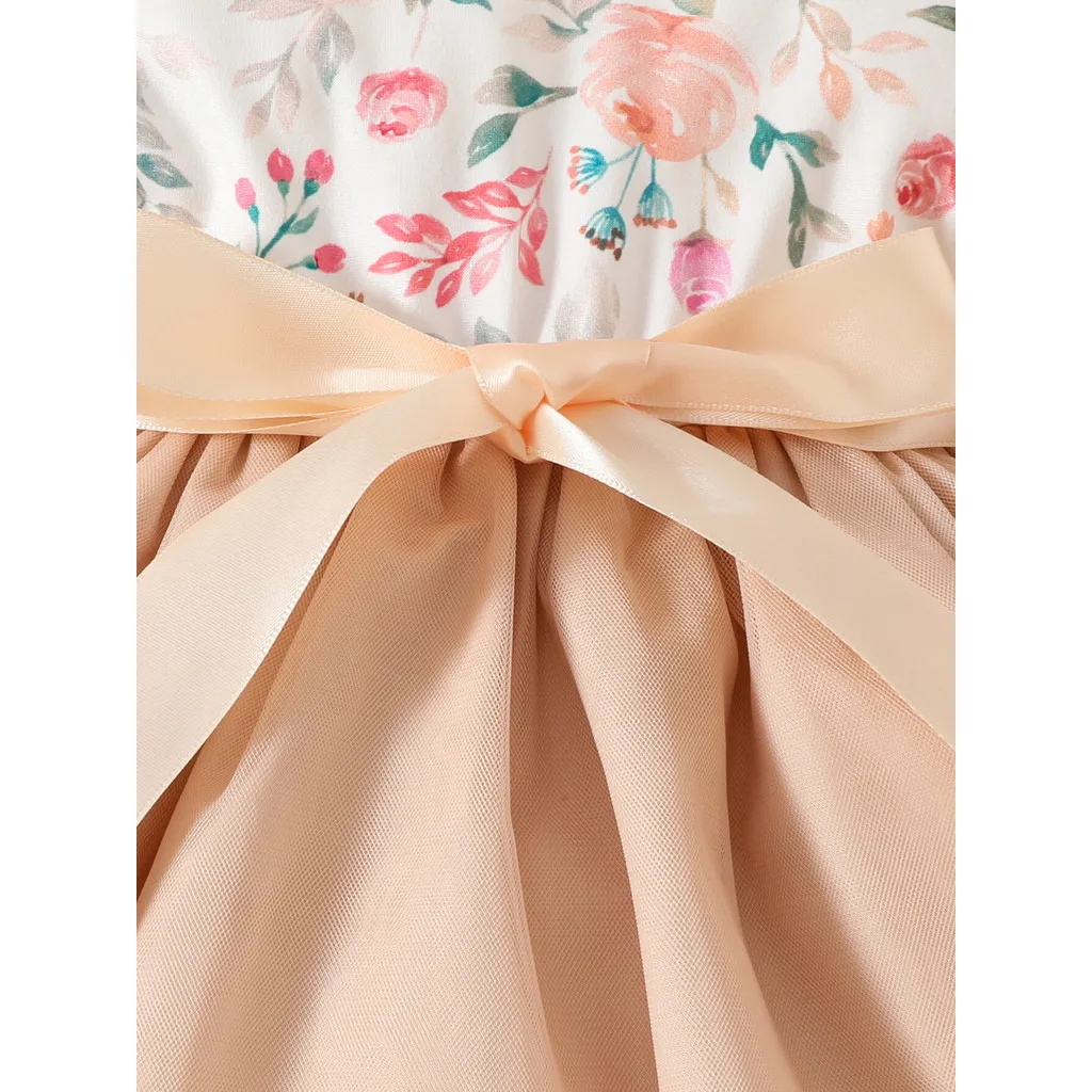 Vestido manga larga floral con diadema para bebé niña - imagen 5