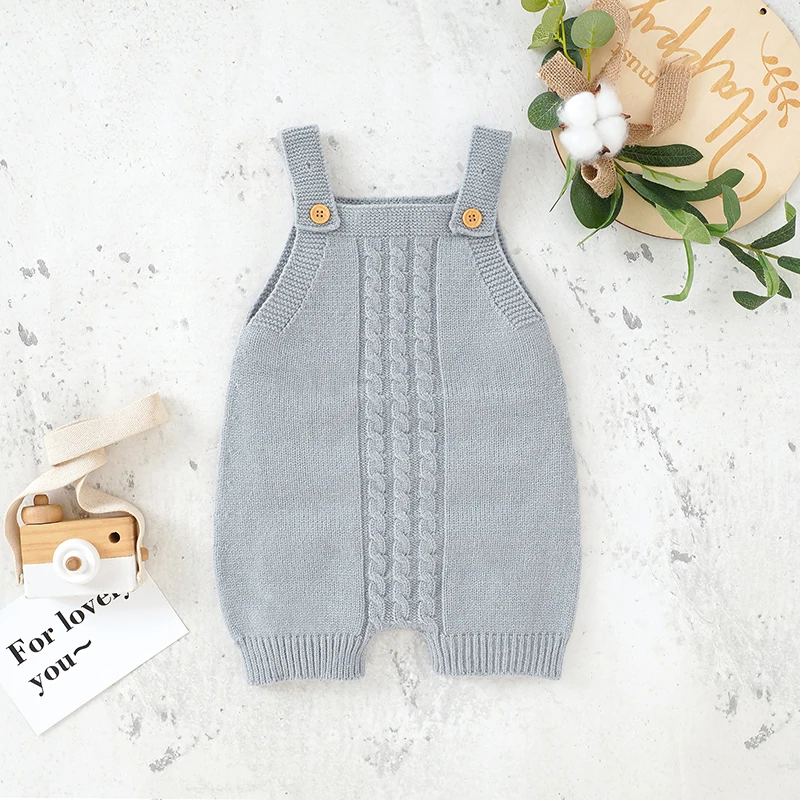 Pelele de punto sin mangas para bebé recién nacido, tirantes sólidos para niños y niñas de 0 a 18 meses, ropa para niños pequeños, monos de una pieza - imagen 5