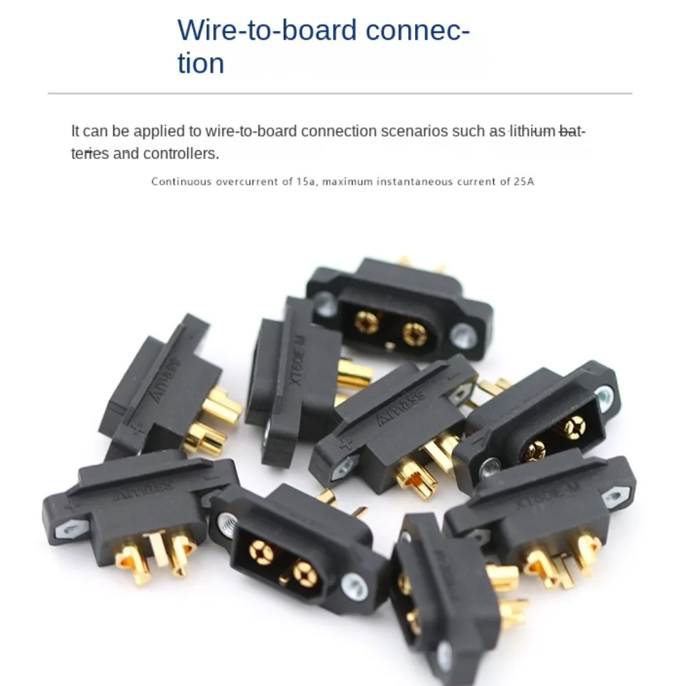 2 uds Amass XT60I serie enchufe señal de alta corriente 2 + 1 XT60IE-M XT60IPW-M latón chapado en oro fácil de instalar enchufe de Cable - imagen 5