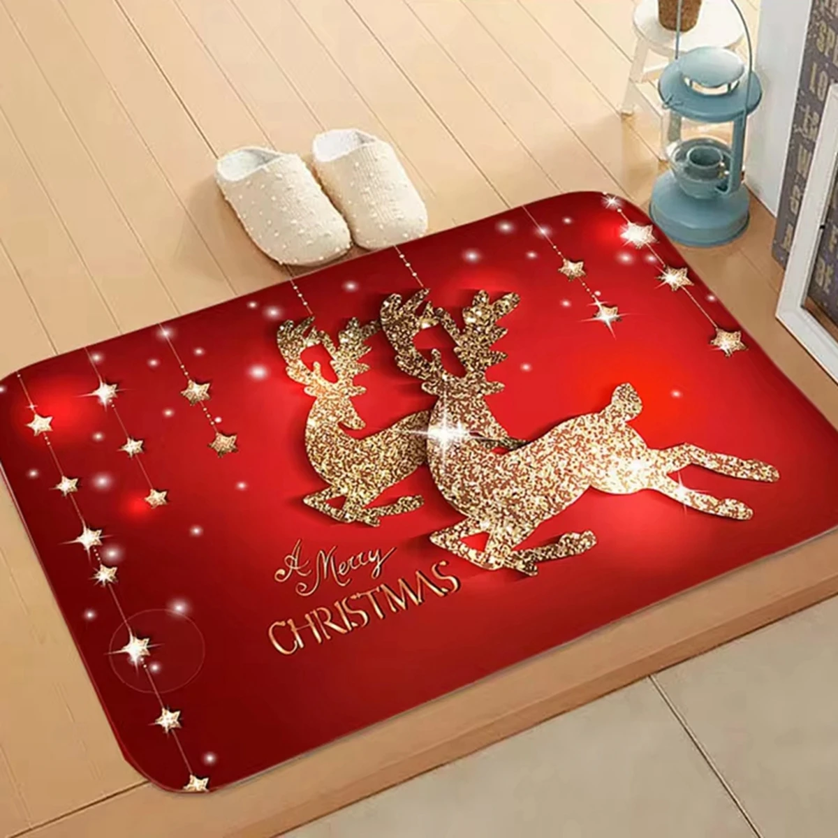 Alfombra navideña para puerta, alfombra de Papá Noel, adornos navideños para el hogar, adorno navideño 2024, regalos navideños, Año Nuevo 2025