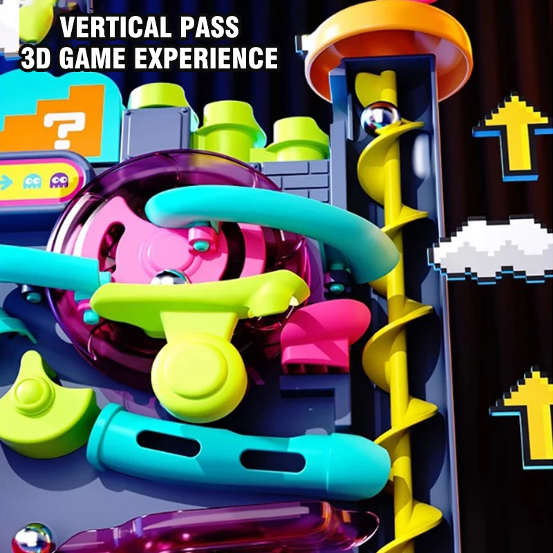 Rompecabezas pista de pelota carrera bloques de construcción laberinto embudo bloques deslizantes DIY ladrillos montar juego de mesa juguetes modelo a granel juguete para niños - imagen 3