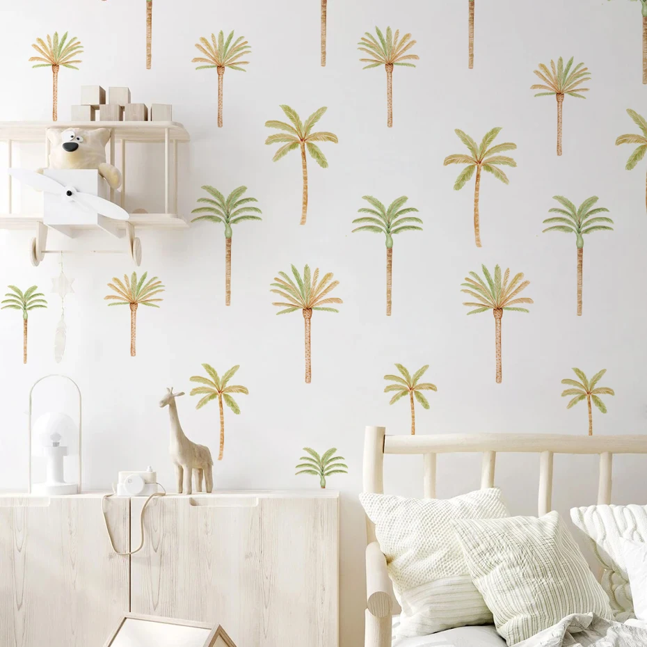 Pegatinas de pared infantiles palmera coco boho Rosa extraíbles - imagen 3