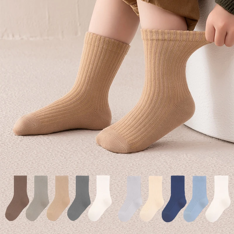 Calcetines de algodón suaves para niños, Otoño e Invierno