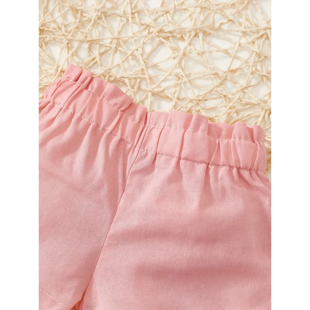 Conjunto floral Bebé Niña: Chaleco sin mangas, shorts y diadema - imagen 2