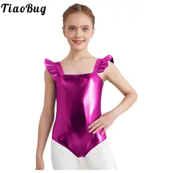 Leotardo de gimnasia y ballet brillante sin mangas para chica