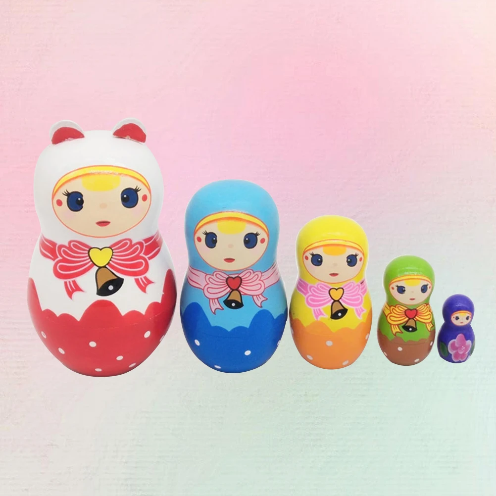 5 uds. De juguetes rusos para anidar niñas, decoración del hogar para niños, manualidad para regalo, regalo del Día de San Valentín - imagen 4