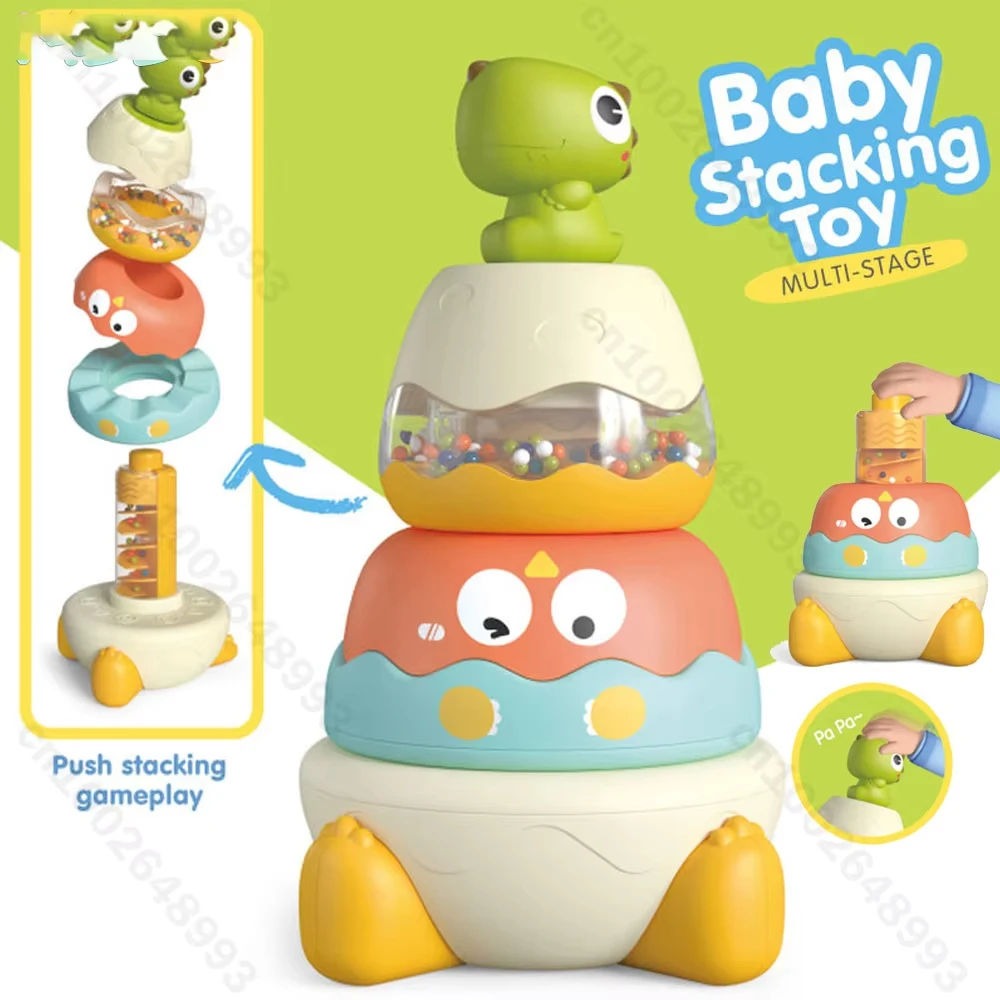 Juguetes apilables para bebés, torre giratoria de arcoíris, juego de desarrollar habilidades motoras, juguetes apilables giratorios, regalos educativos de Navidad