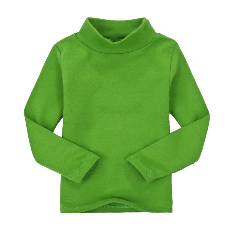 Camiseta de cuello alto para niños y niñas de 1 a 6 años, camisas de algodón de Color caramelo sólido, camisetas de manga larga para niños y niñas, Otoño e Invierno - imagen 5