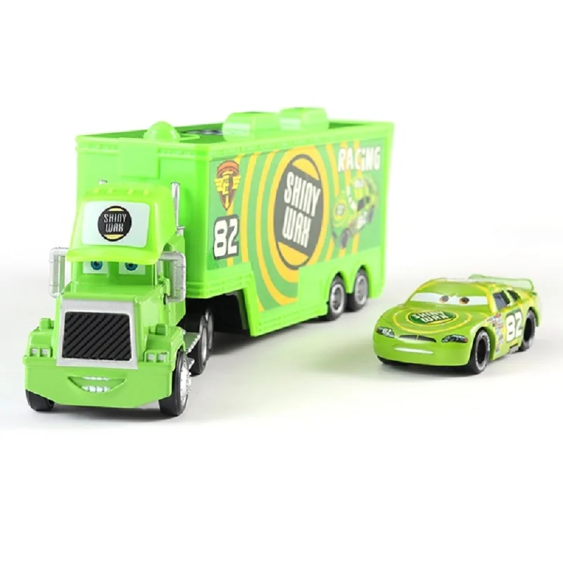 Figuras de Disney Cars Mack Truck Lightning McQueen Racing, modelo fundido a presión, Mini Vehículo de juguete para niños, figuras de colección, regalos de cumpleaños, 1:55 - imagen 5