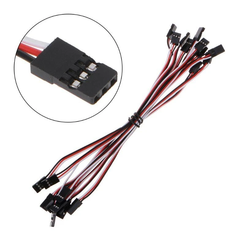 Q81A 10pcs 10 Extensión Quadcopter Servo Futaba Cable alambre masculino a macho RC - imagen 3