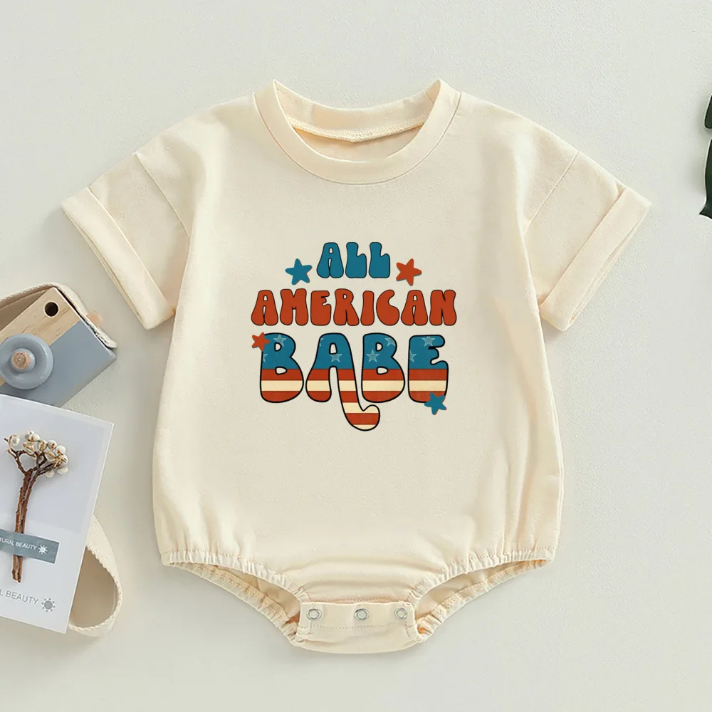 Mono de burbuja para niño y niña, bodys Retro, Natural, para el día de la independencia, el 4 de julio