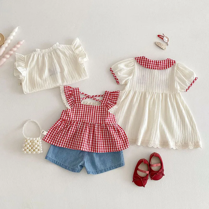 MILANCEL Camisa bordada a cuadros con volantes para niño - imagen 3