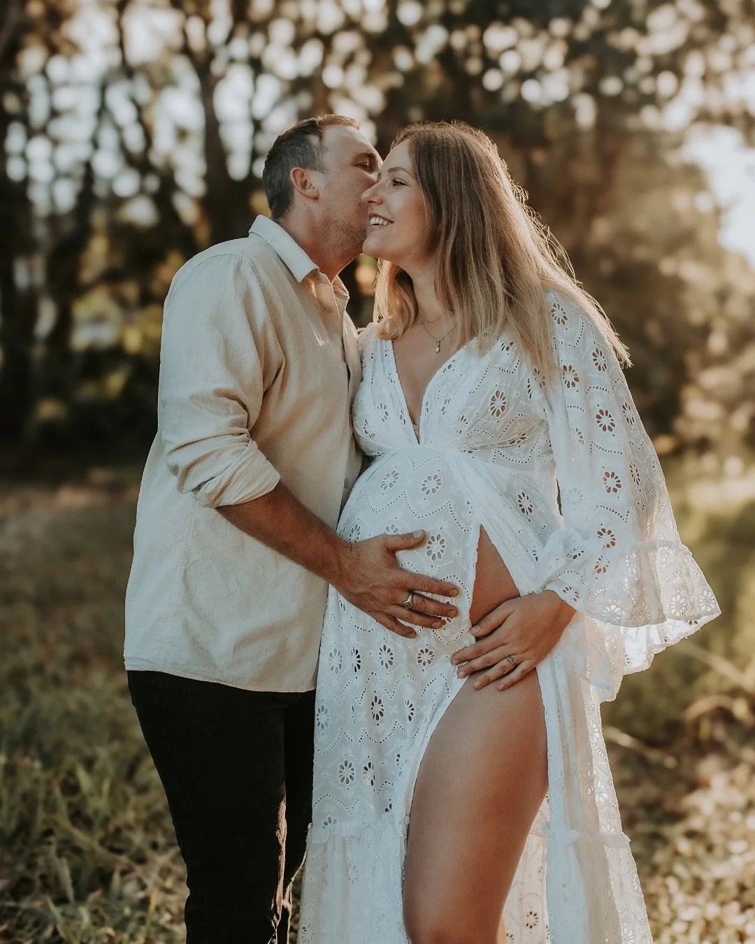 Vestido premamá bohemio con cuello en V de algodón natural - imagen 4