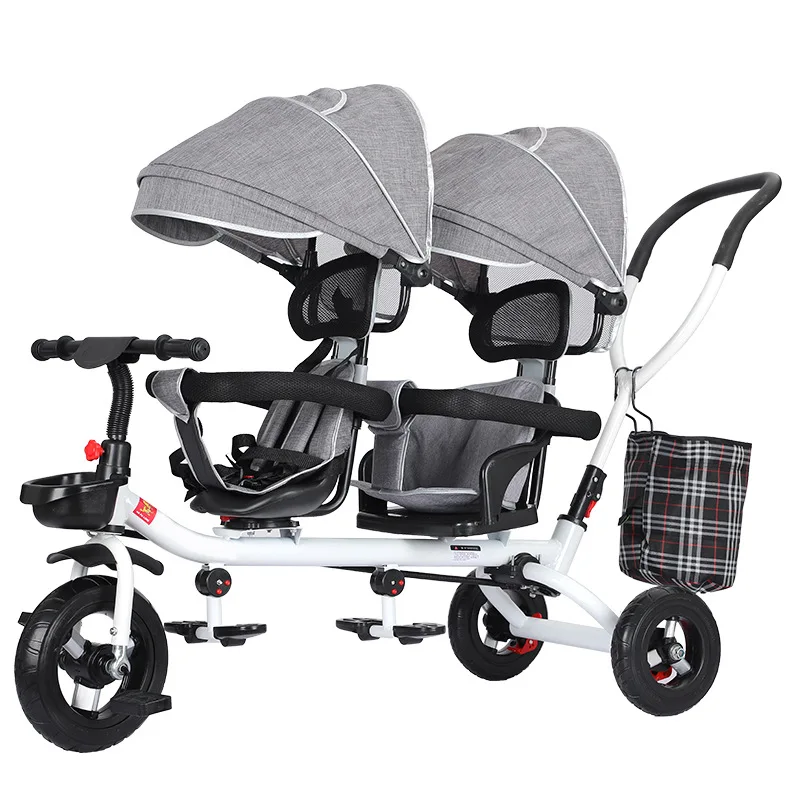 Cochecito doble bidireccional plegable para gemelos multifuncional