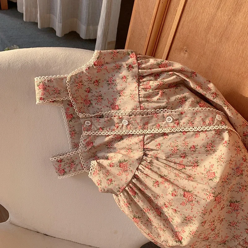 Vestido vintage de encaje floral verano para niñas – Ligero elegante - imagen 4