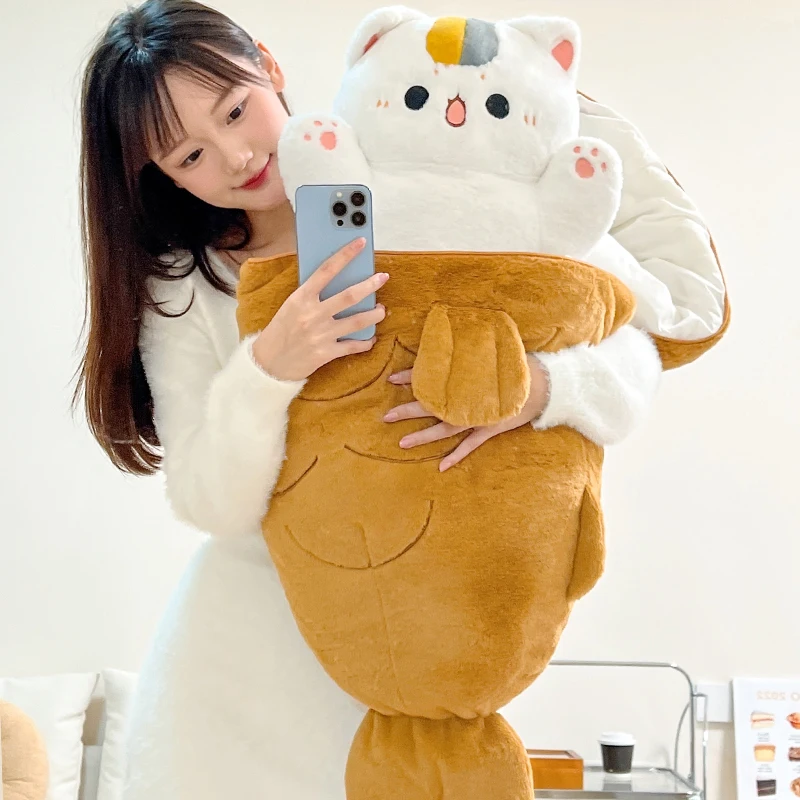 Almohada de peluche kawaii gato conejo para niñas – Cojín dulce y suave - imagen 3