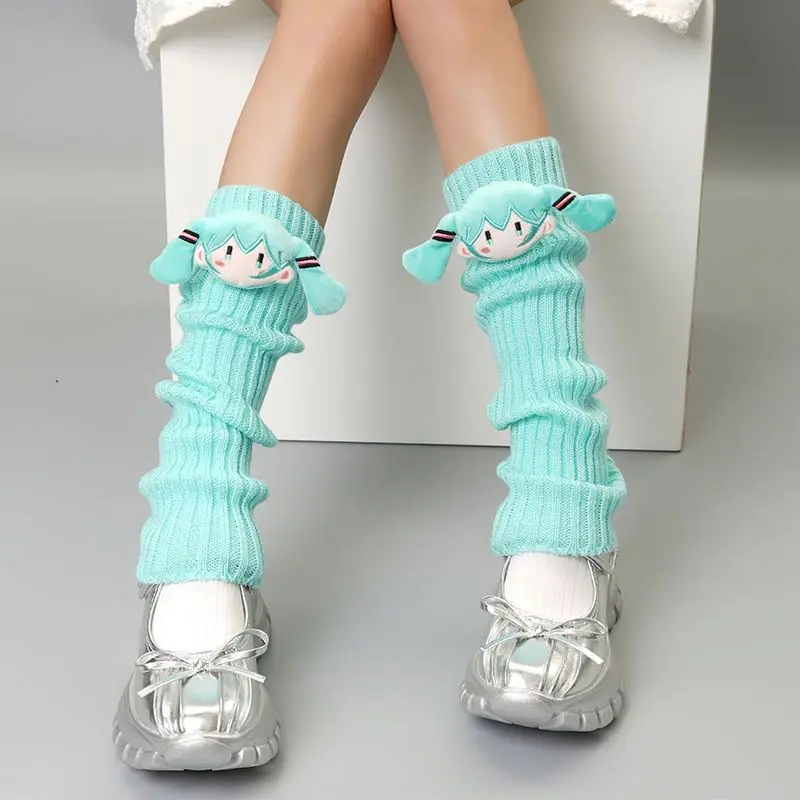 Hatsune Miku moda Anime calcetín calcetines apilados calcetines de media pantorrilla calcetines sueltos de algodón Vintage calcetín Casual transpirable y de Color sólido - imagen 4