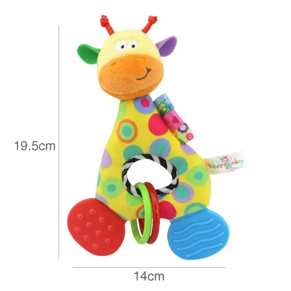 Sonajero de jirafa para bebé mordedor sensorial de peluche