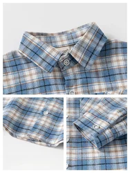 Camisa a cuadros niño primavera corte holgado tela fina suave