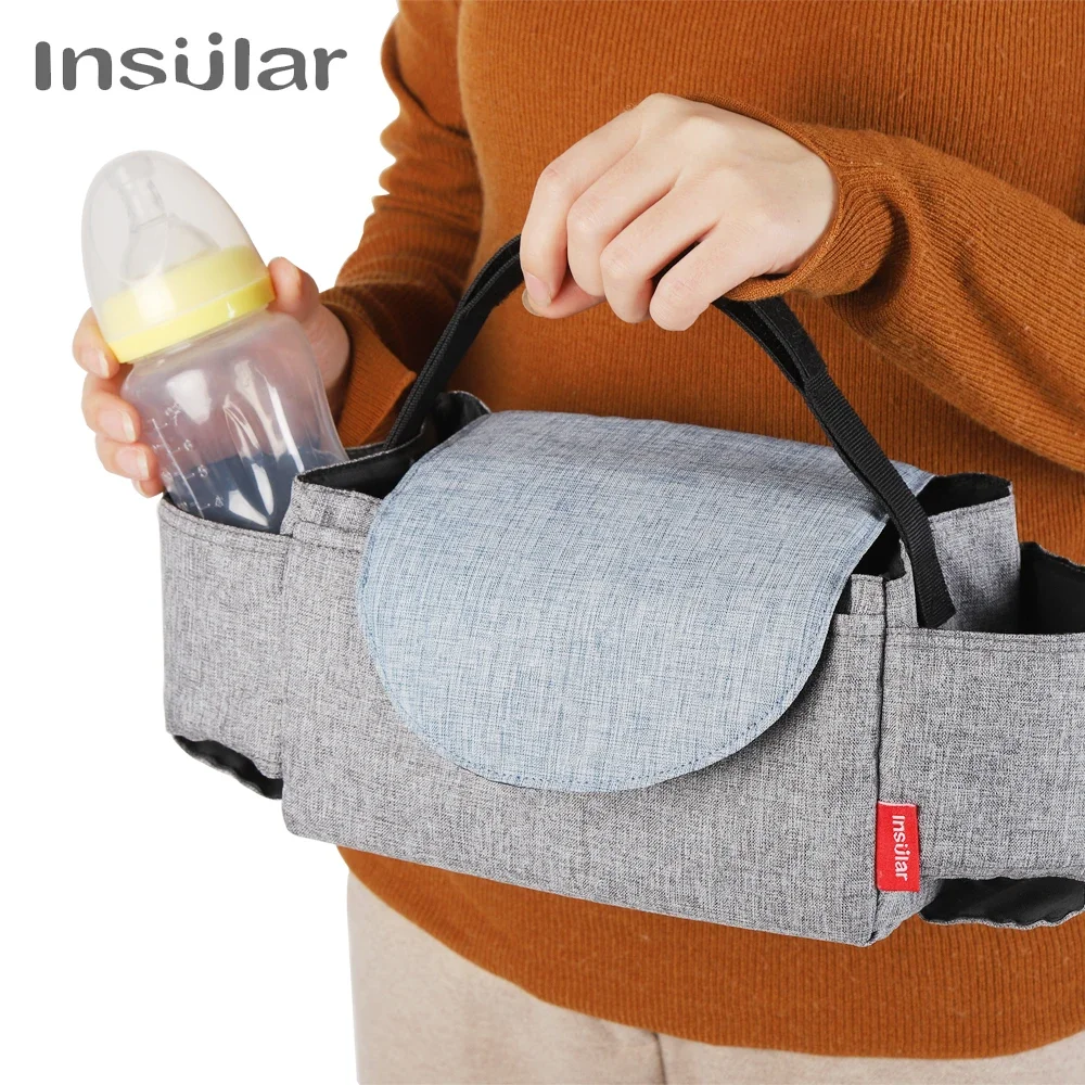 Bolsa de pañales Insular, bolsas aislantes para biberones de leche, bolsa de almacenamiento para mamás, colección de cosas para bebés, accesorios para cochecito, cuidado del bebé - imagen 4