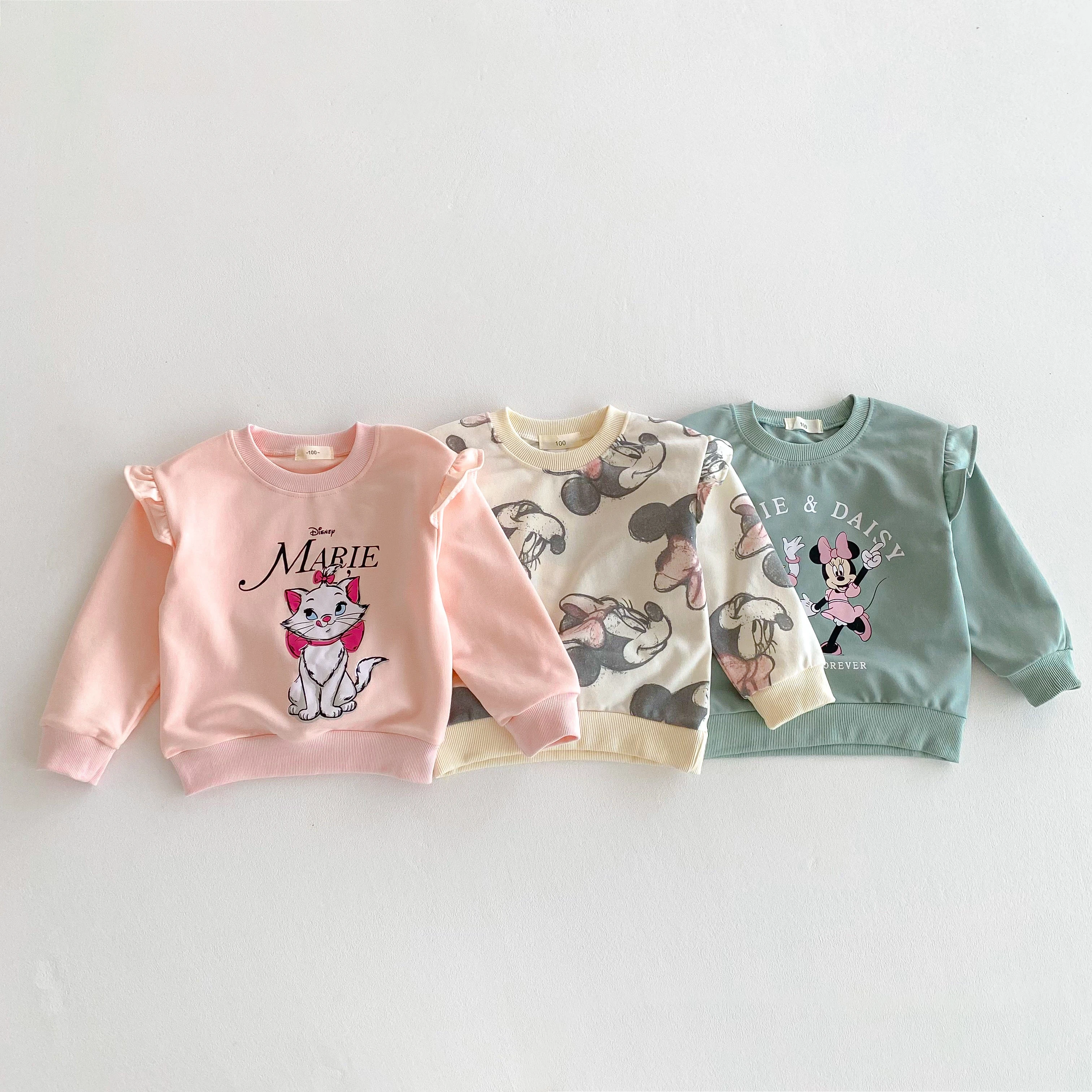 Ropa de otoño para niña, Sudadera con capucha de manga larga de dibujos animados de Disney, jersey de cuello redondo, Tops, ropa para niños, sudaderas bonitas para niños - imagen 2