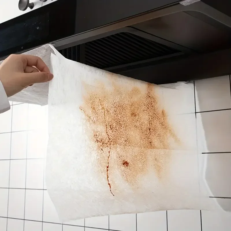 Campana extractora de cocina de papel absorbente de aceite desechable, filtro de papel engrasado, pantalla de succión lateral, algodón absorbente de aceite, 12 Uds. - imagen 3