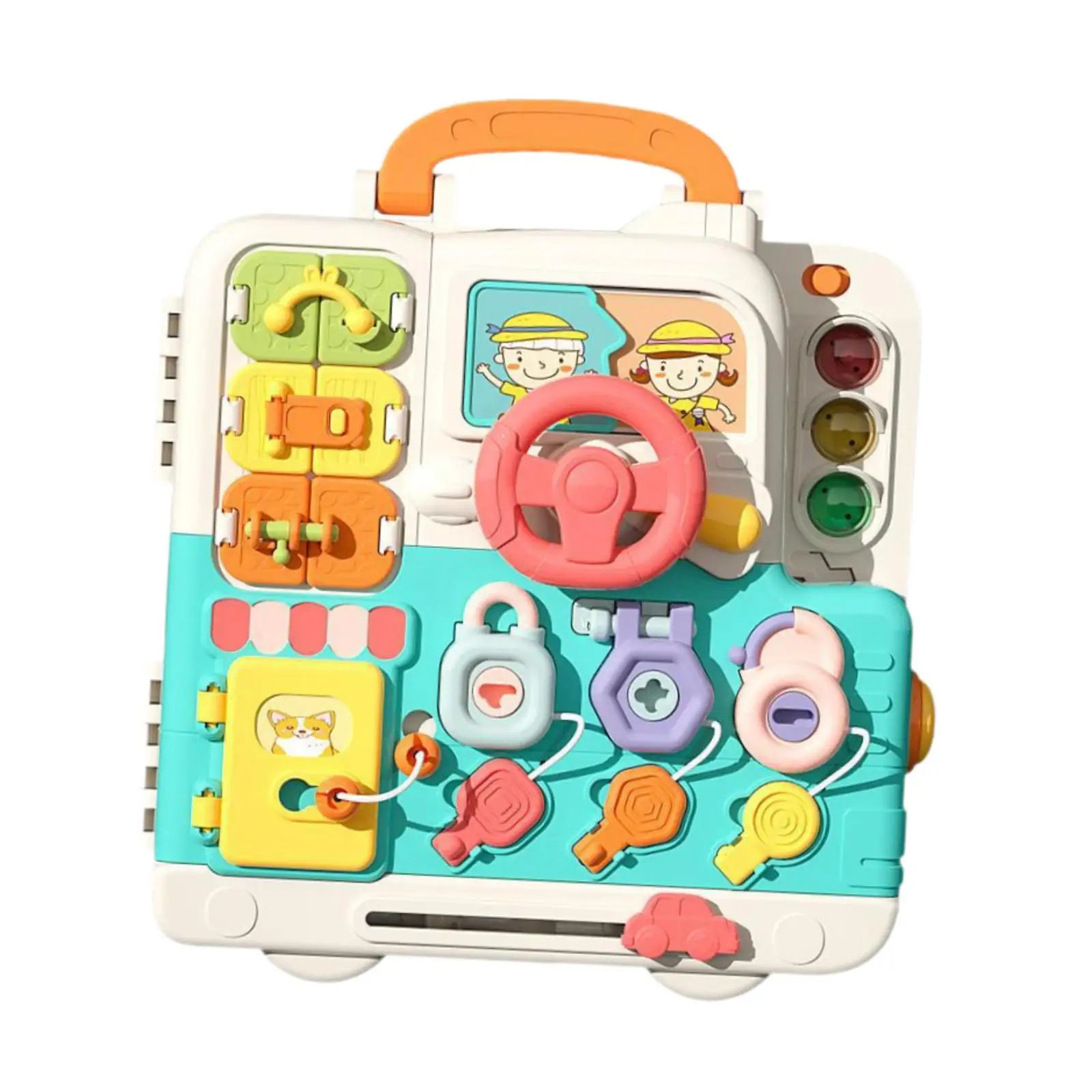 Montessori Switch Busy Board Sensory Toy 3in1 Educational Sensory Toy with Light