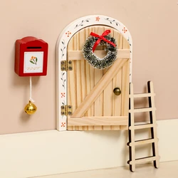 Puerta de hadas de madera para casa de muñecas – Decoración artesanal