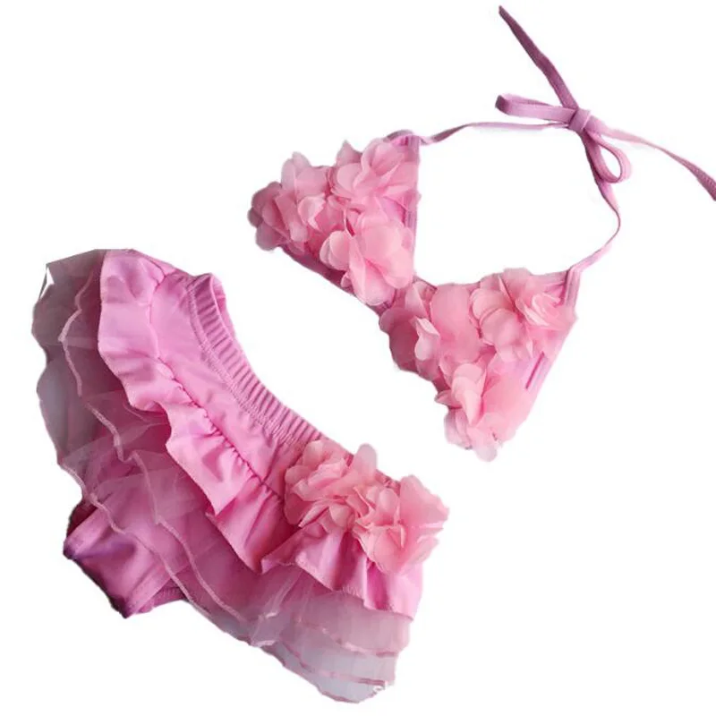 Bañador de niña floral de algodón transpirable para verano - imagen 3