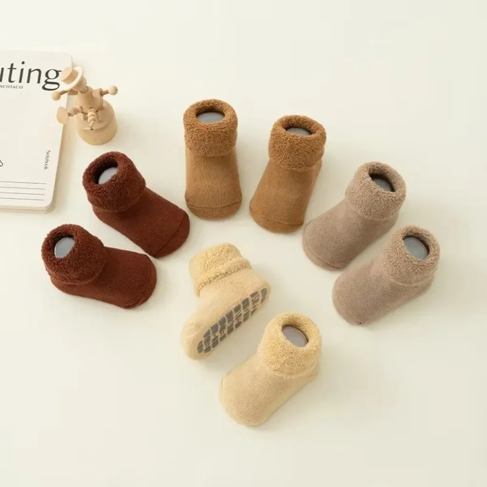 Calcetines de lana para bebés cálidos con forro terciopelo invierno