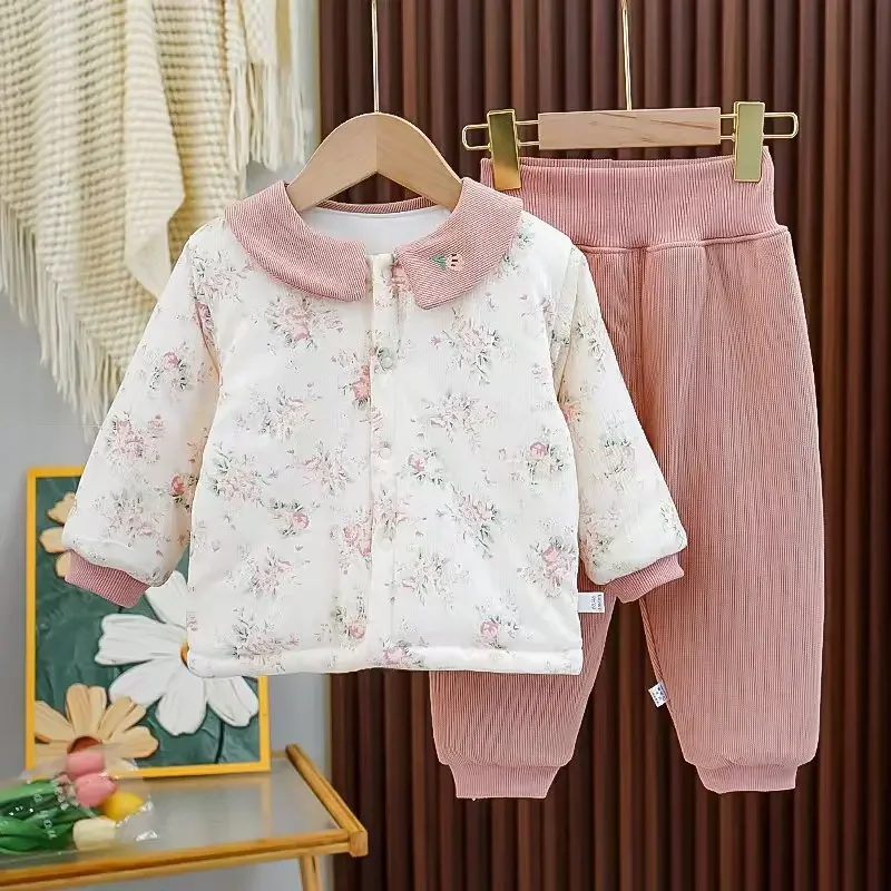 Abrigo de invierno niña con conjunto chaqueta y pantalón acolchados - imagen 5