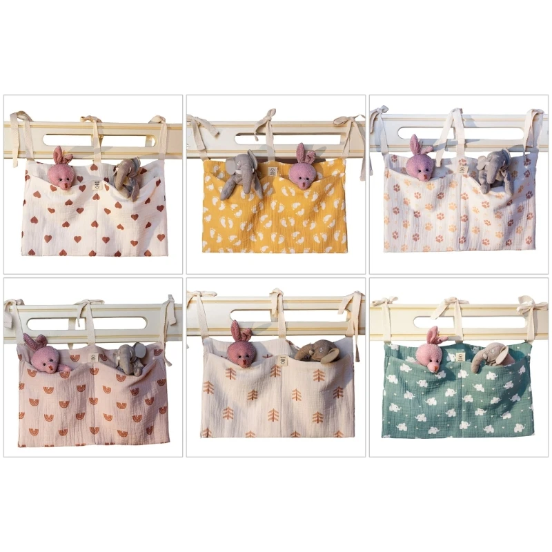 Estuche colgante multifuncional para cabecera cama M76C, artículos para guardería, pañales, accesorios alimentación, bolsa - imagen 4
