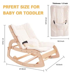 Mecedora de madera para bebé – Silla relajante y multifuncional