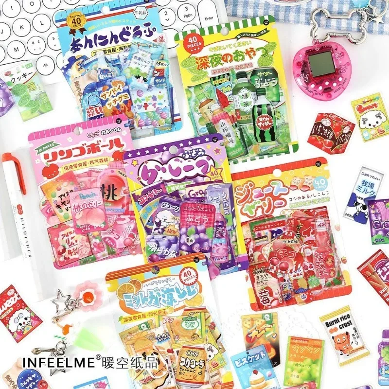 Pegatinas de juguetes clásicos para mascotas, postre de comida japonesa Retro, estilo Graffiti para niños, decoración DIY para álbumes de recortes - imagen 2