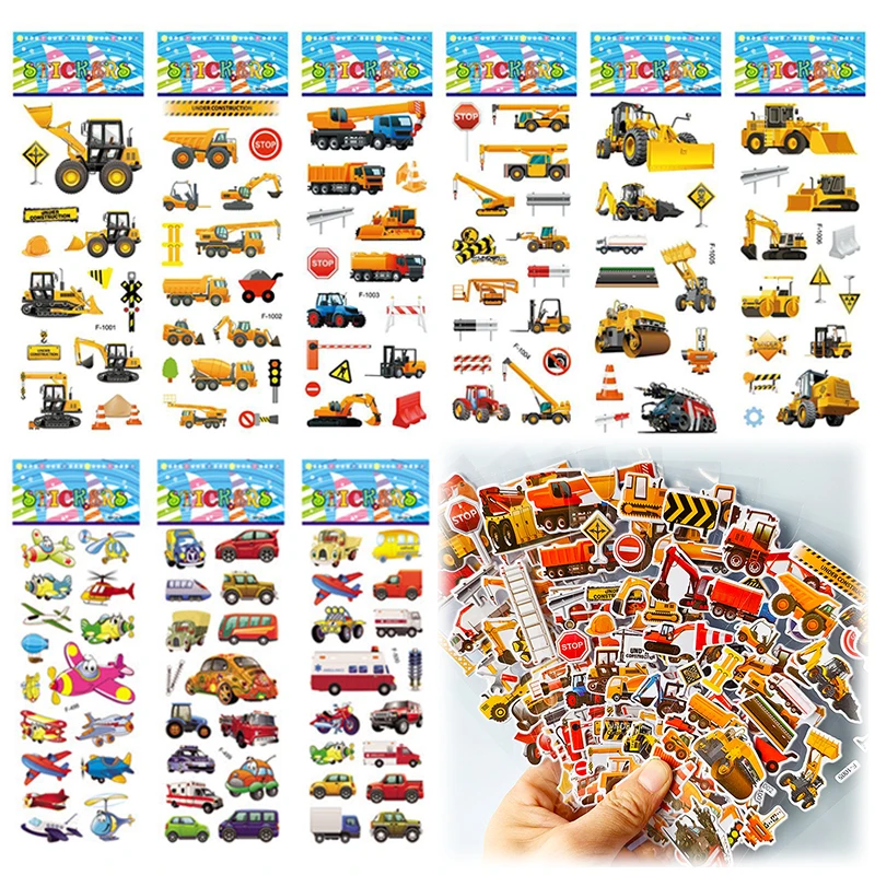 Pegatinas reutilizables de burbujas vehículos ingeniería para el aula - imagen 3