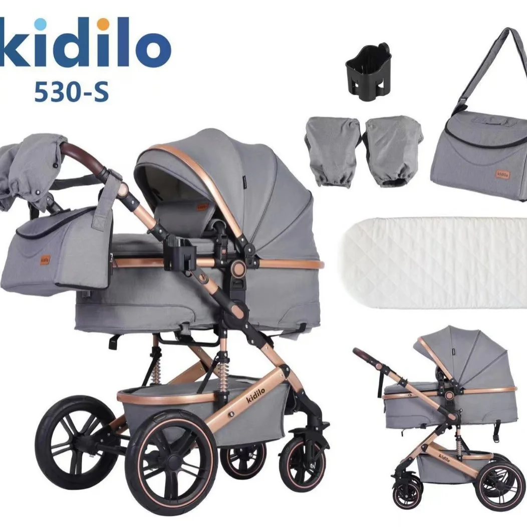 Cochecito Kidilo Cochecito ligero bidireccional Cochecito plegable para recién nacidos con vista alta - imagen 2